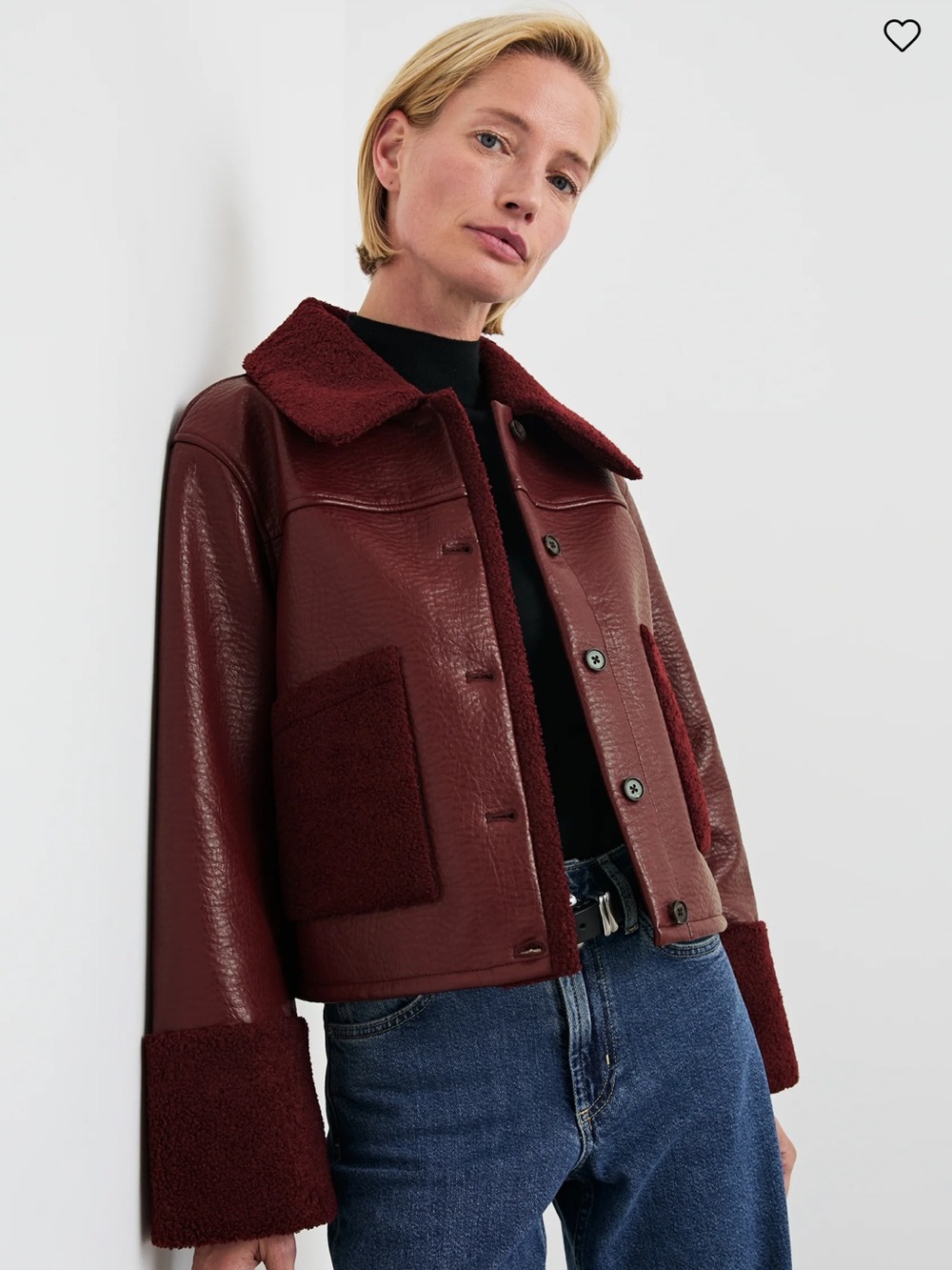Rails Maroon Shearling Dria Jacket